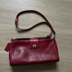 Vintage coach red leather crossbody or shoulder bag